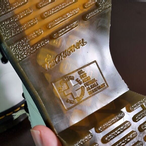 Dr. Martens Church Smooth Leather Monkey Boots White Brown Size 5 Combat Air New - Picture 15 of 16